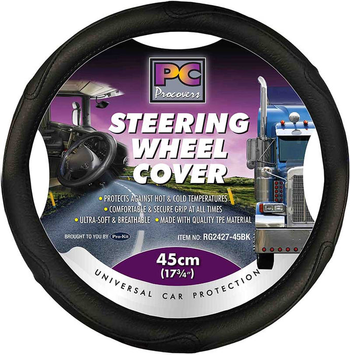 STEERING WHEEL COVER BLACK 17 3/4 INCH