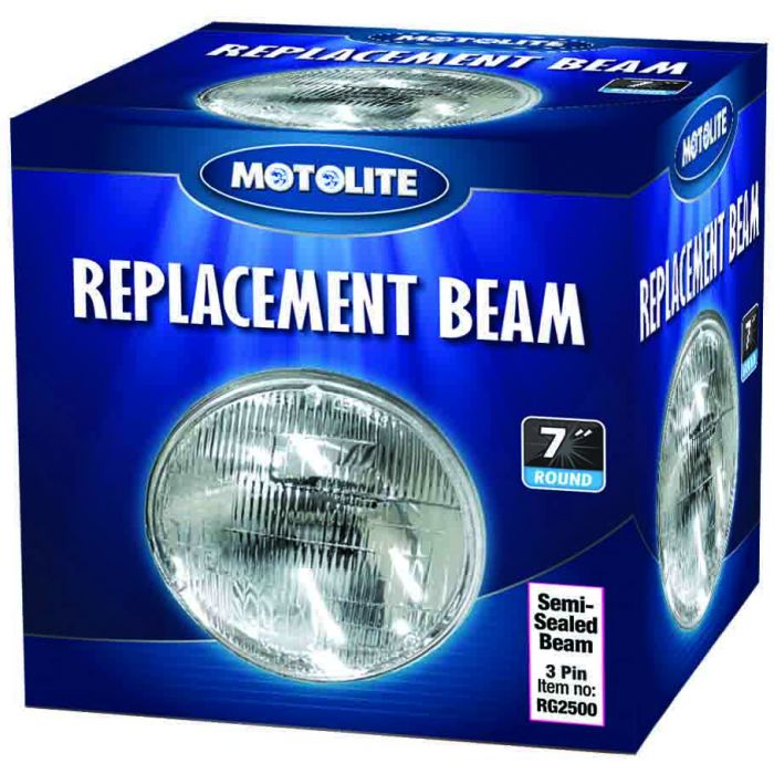 SEMI SEALED BEAM 7IN ROUND H4 3 PIN