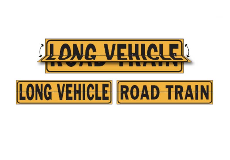 L/VEHICLE R/TRAIN 1020 X 250MM FLIP SIGN