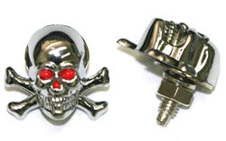 CHROME SKULL BOLT WITH BONES X2