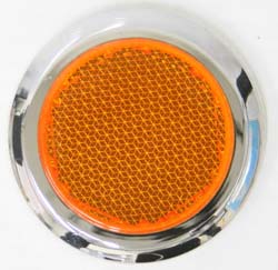 REFLECTOR 53MM AMBER CHROME RIM