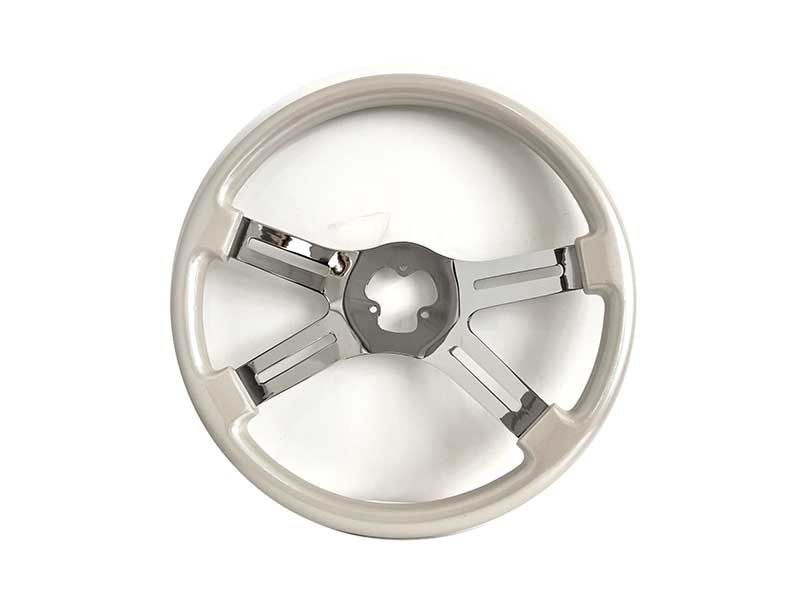 STEERING WHEEL 4 SPOKE PEARL WHITE 18IN