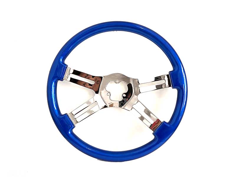 STEERING WHEEL 4 SPOKE BLUE 18IN