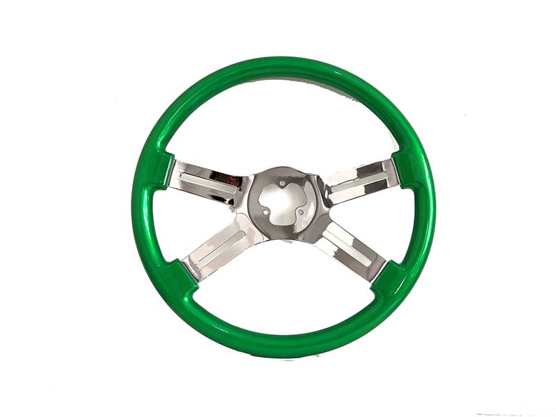 STEERING WHEEL 4 SPOKE GREEN 18IN