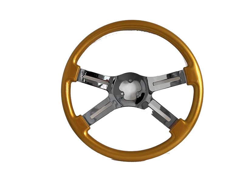 STEERING WHEEL 4 SPOKE YELLOW 18IN