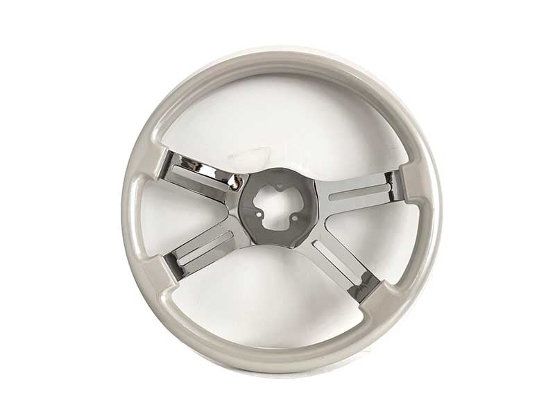 STEERING WHEEL 4 SPOKE PEARL SILVER 18IN