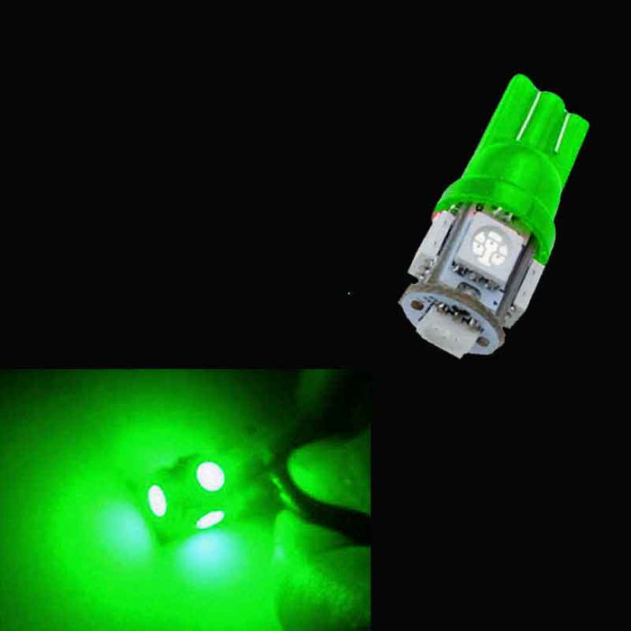 LED BULB T10 WEDGE 12V GREEN