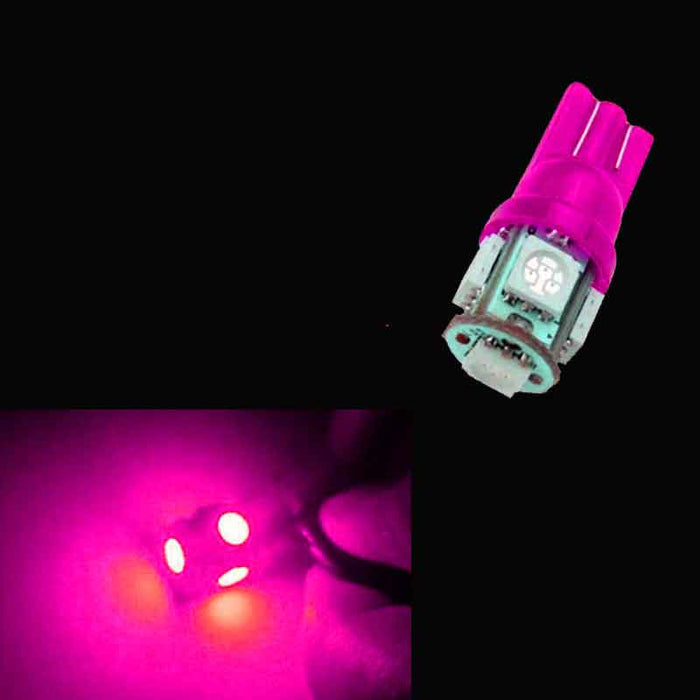 LED BULB T10 WEDGE 12V PINK