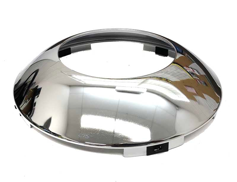 HUB CAP CHROME STEER WITH CENTRE HOLE