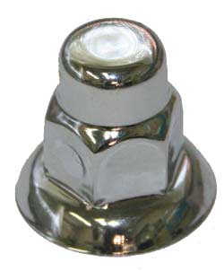 CHROME NUT COVER 30MM FLAT TOP WIDE BASE