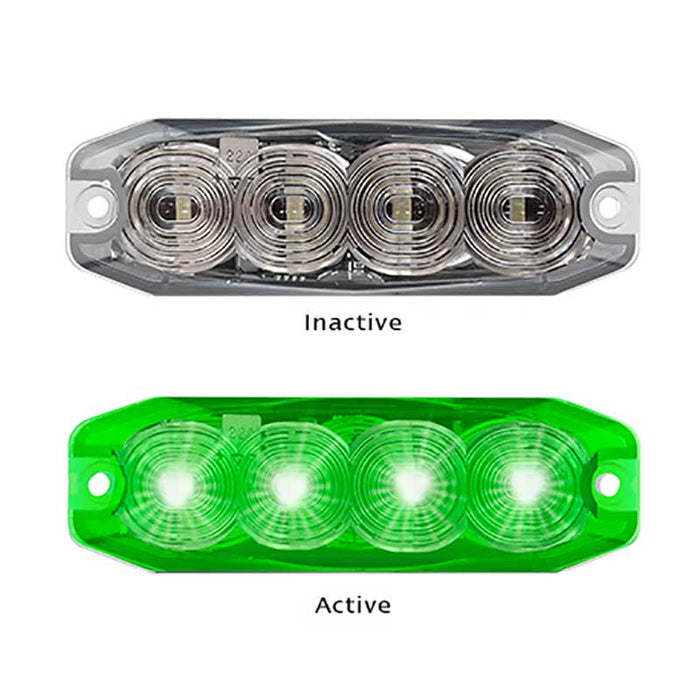 LED EMERGENCY FLASHING LAMP GREEN 12/24V