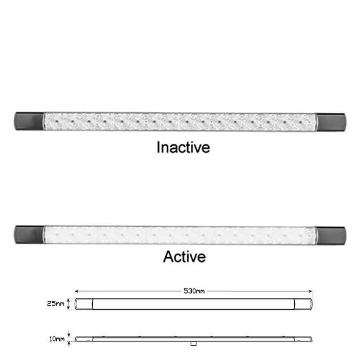 LED LONG SLIMLINE LAMP WHITE 530MM 12V