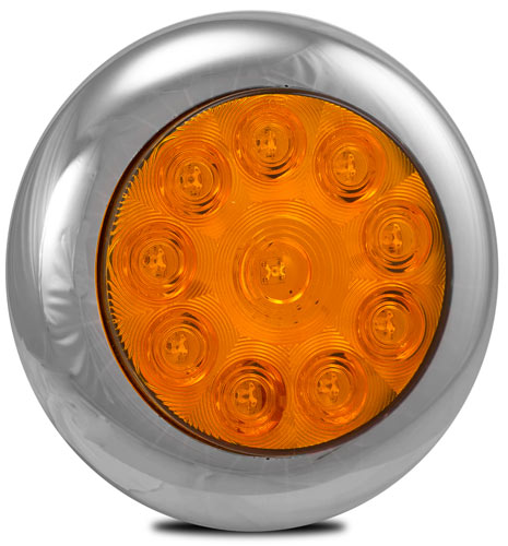 LED 4IN ROUND INDICATOR AMBER MULTIVOLT