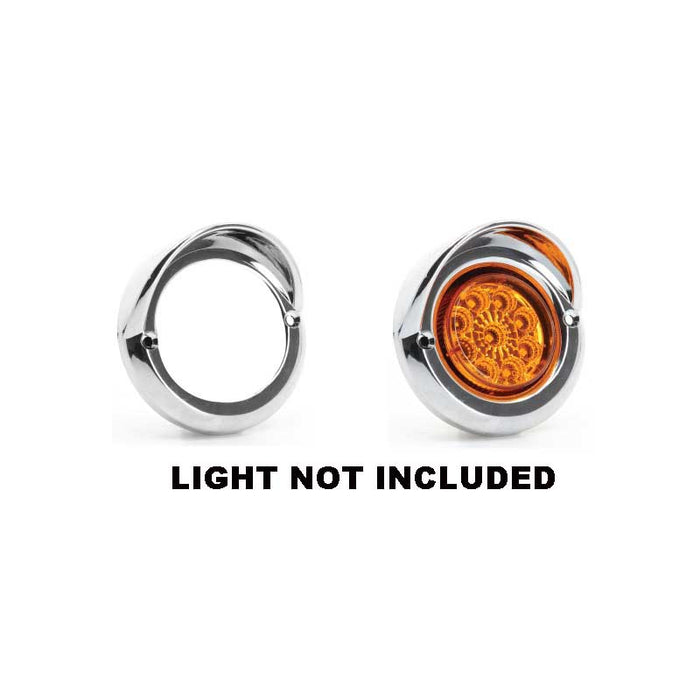 CHROME BEZEL VISOR FOR 2IN MARKER LAMPS