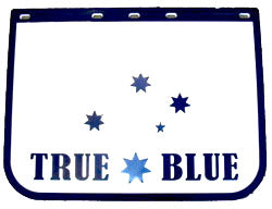 MUDFLAP 310MM X455MM TRUE BLUE LOGO