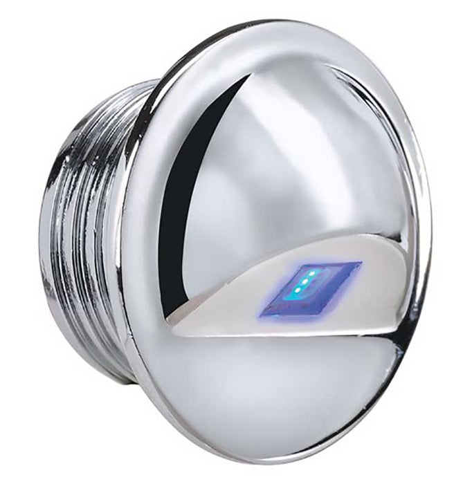 CHROME LED STEP LIGHT BLUE 10-30V