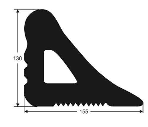 WHEEL CHOCK RUBBER MEDIUM 155MM LONG