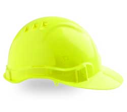 SAFETY HAT VENTED FLURO YELLOW