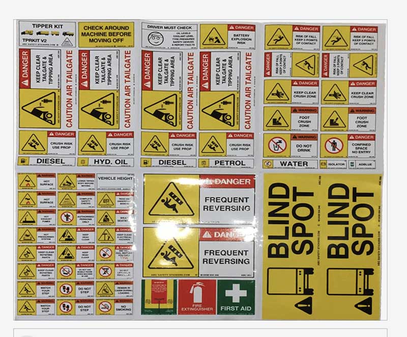 TIPPER SAFETY STICKER KIT