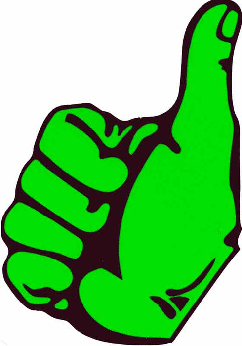 THUMBS UP DECAL R/H GREEN