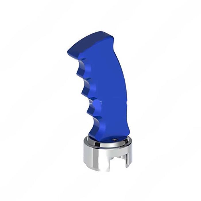 CHROME GEARSHIFT KNOB PISTOL GRIP BLUE