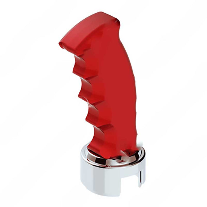 CHROME GEARSHIFT KNOB PISTOL GRIP RED